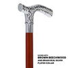 Scratch and Dent Chrome Plated Fritz Handle Walking Cane w/ Ash Shaft and  Brass Silver Collar V3168