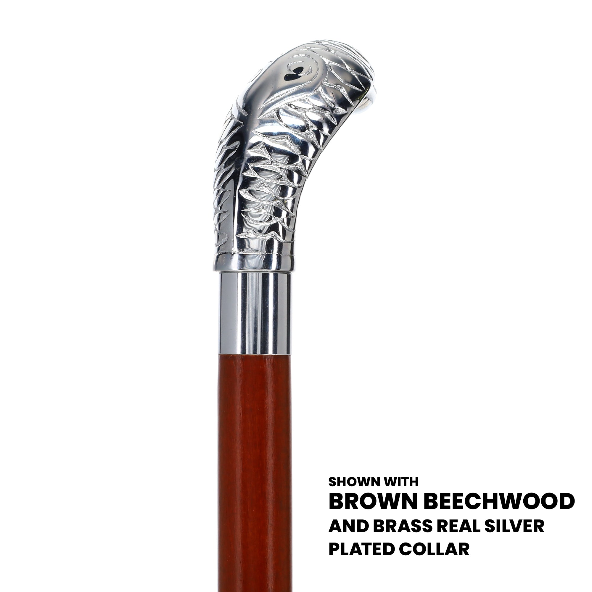 Chrome Plated Snake Handle Walking Cane w/ Custom Shaft and Collar