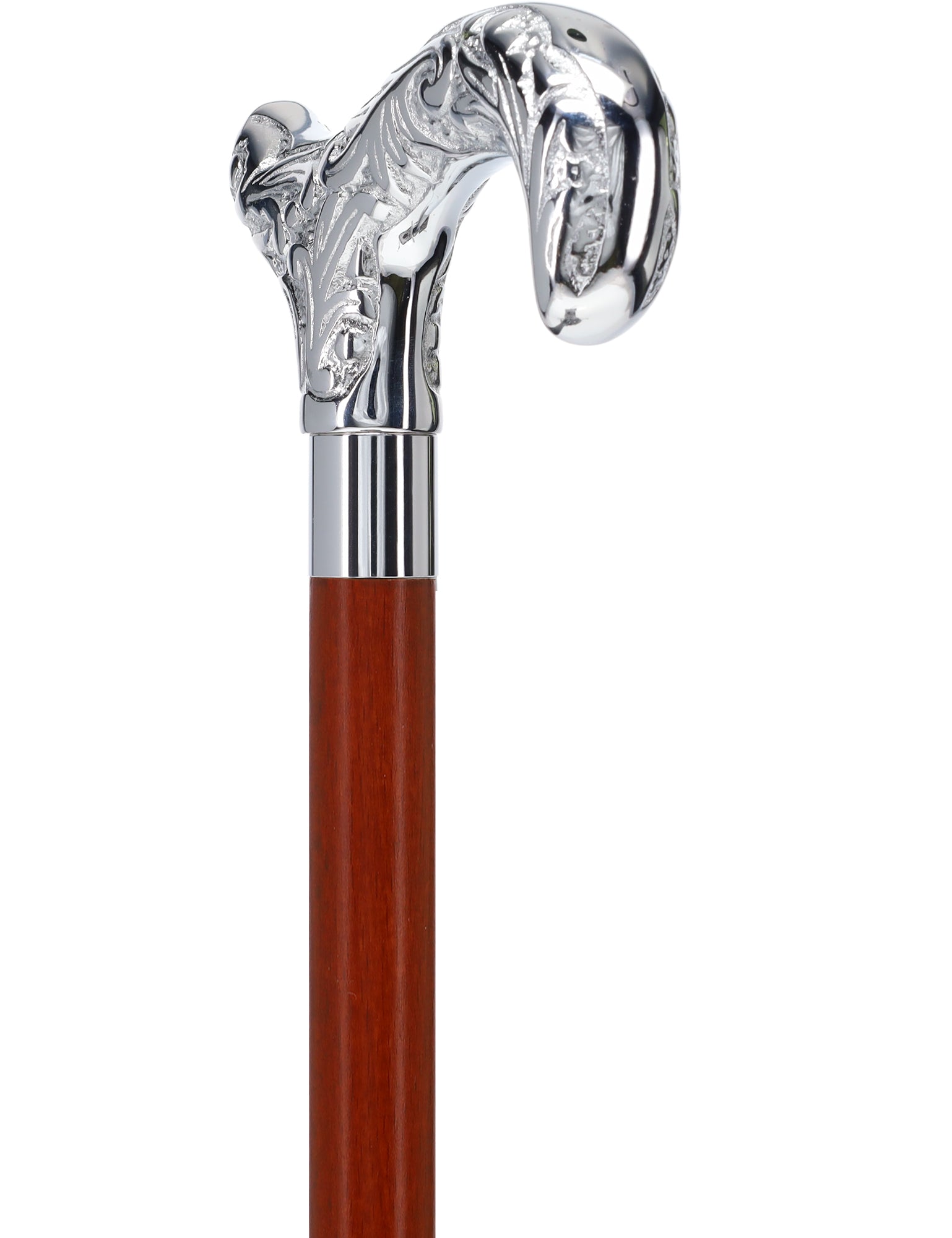 Derby Premium Chrome Brass Cane - Custom Shaft & Collar