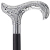 Scratch and Dent Chrome Plated Derby Handle Walking Cane w/ Wenge Shaft and Aluminum Silver Collar V2146