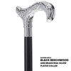 Scratch and Dent Chrome Plated Derby Handle Walking Cane w/ Black Beechwood Shaft and Aluminum Silver Collar V2156