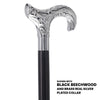 Scratch and Dent Chrome Plated Derby Handle Walking Cane w/ Black Beechwood Shaft and Aluminum Silver Collar V2156