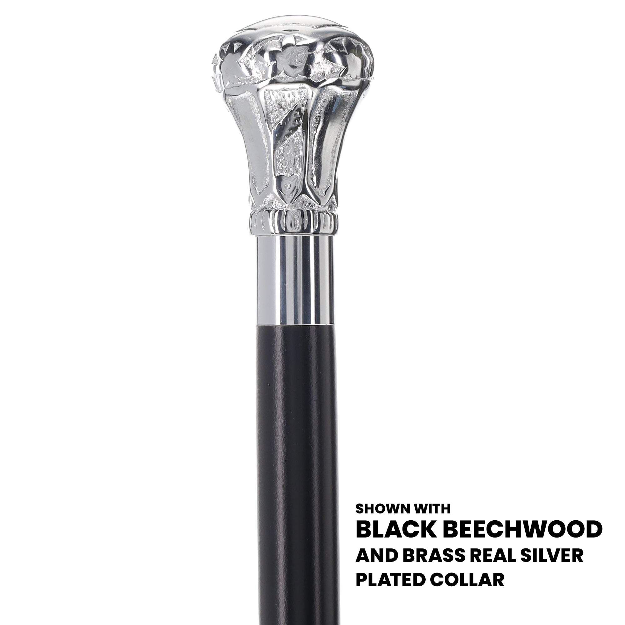Knob Premium Chrome Brass Cane: Custom Shaft & Collar