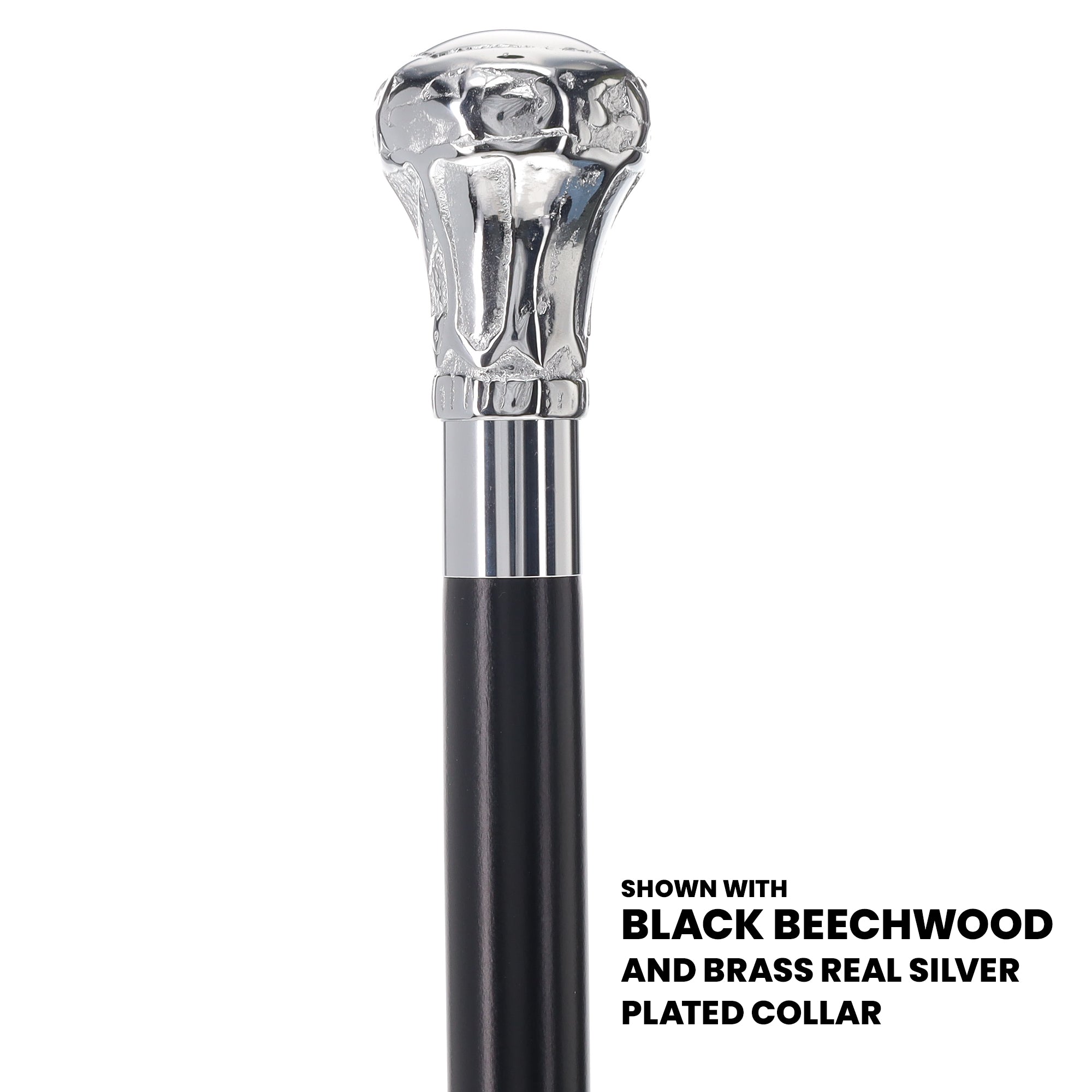 Knob Premium Chrome Brass Cane: Custom Shaft & Collar