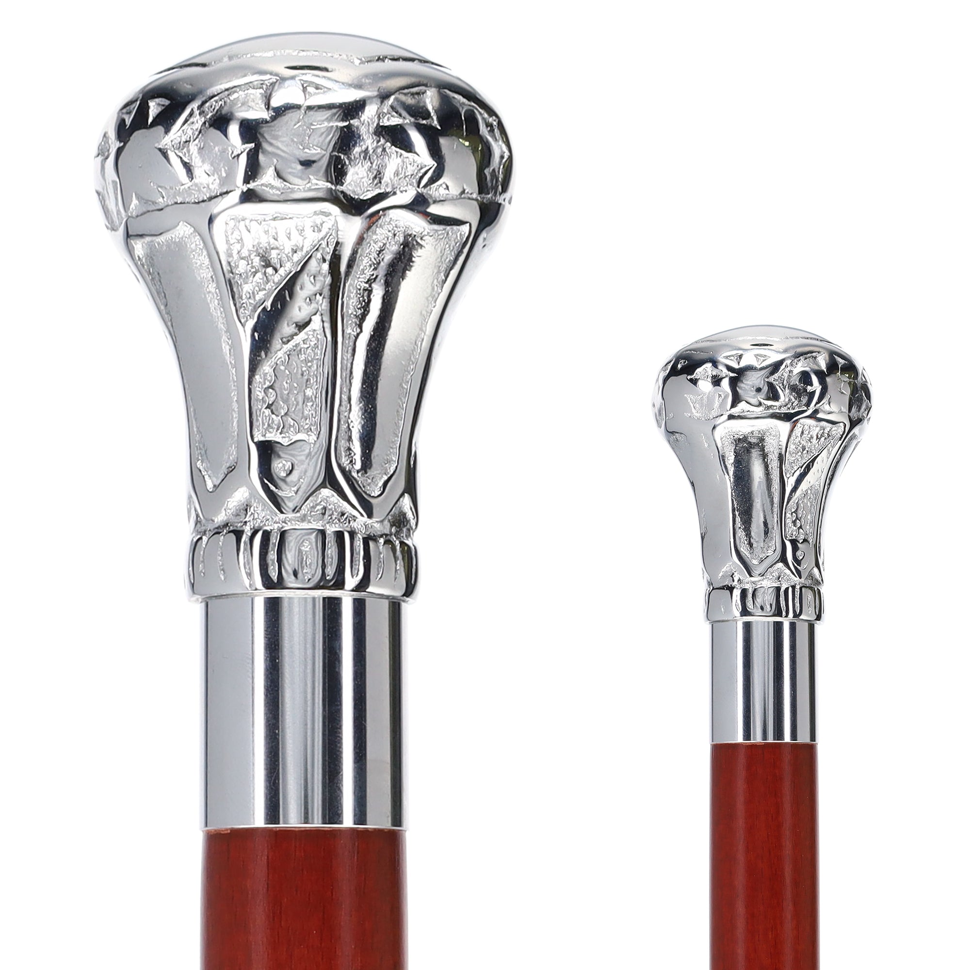 Knob Premium Chrome Brass Cane: Custom Shaft & Collar