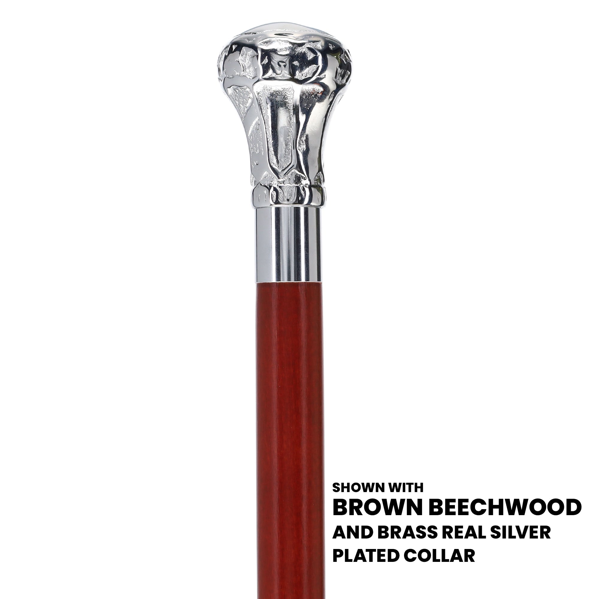 Ebony Knob Handle Walking Stick  Beechwood Shaft & Silver Collar –  RoyalCanes
