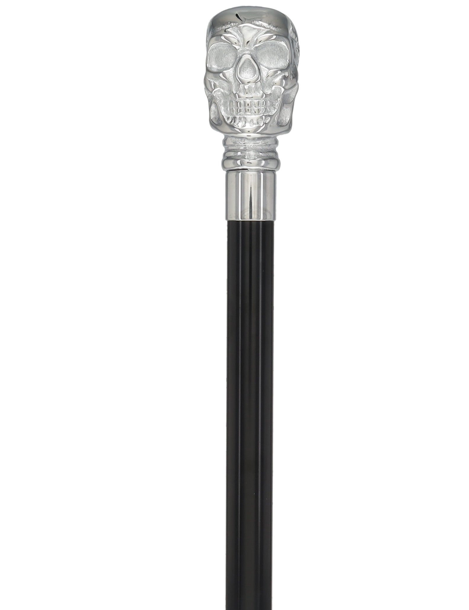 Skull Premium Chrome Brass Cane: Laser-Etched Custom Shaft