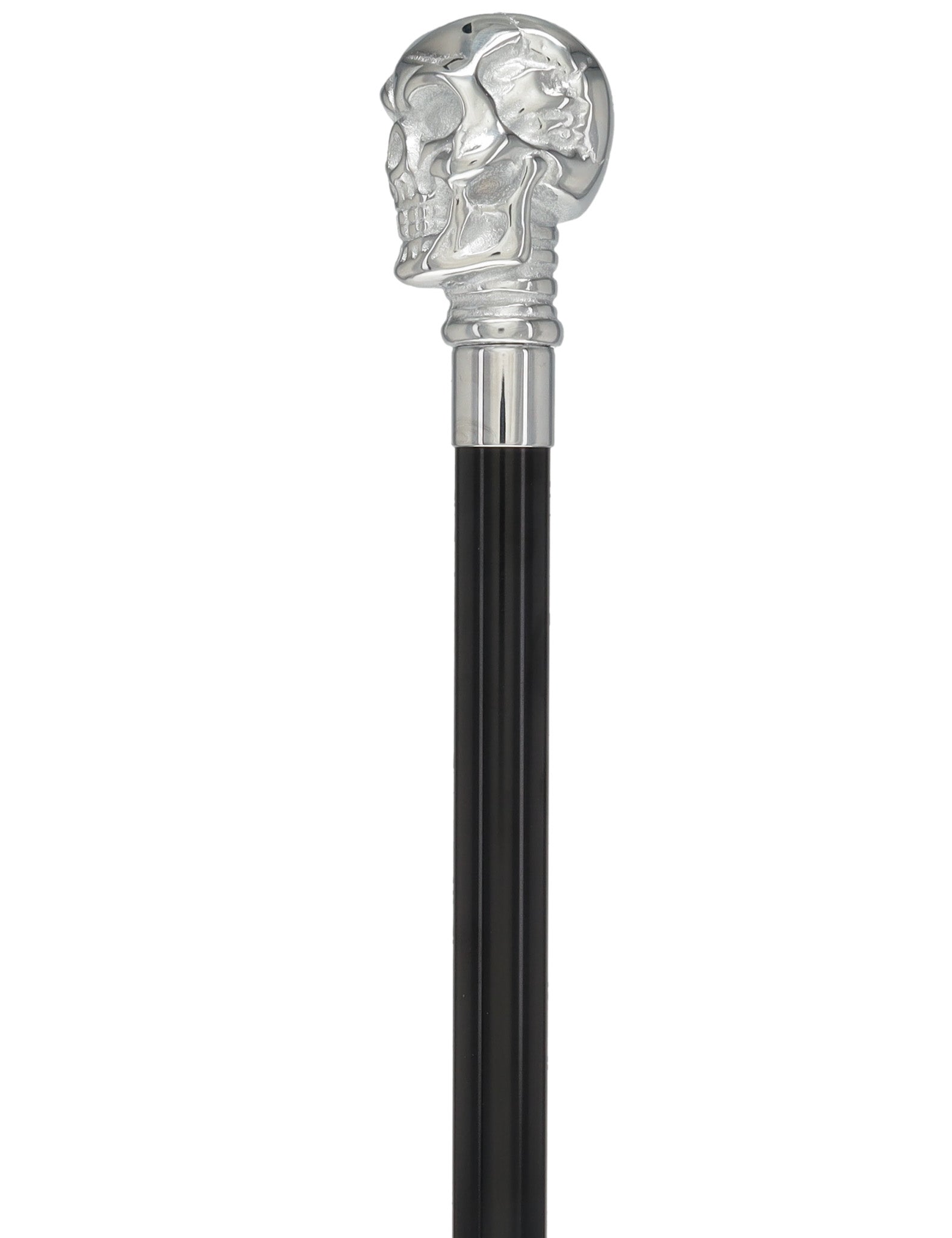 Skull Premium Chrome Brass Cane: Laser-Etched Custom Shaft
