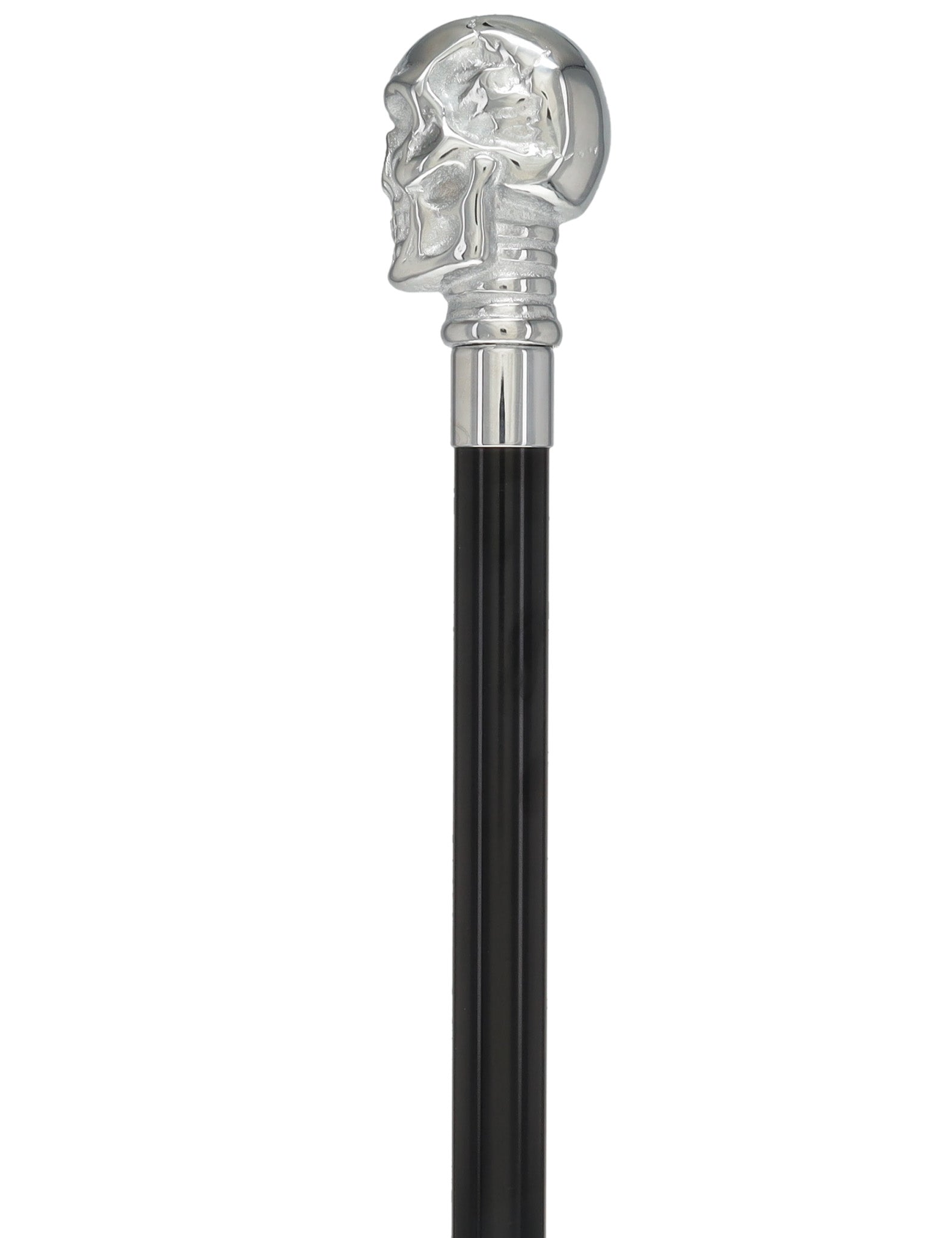 Skull Premium Chrome Brass Cane: Laser-Etched Custom Shaft