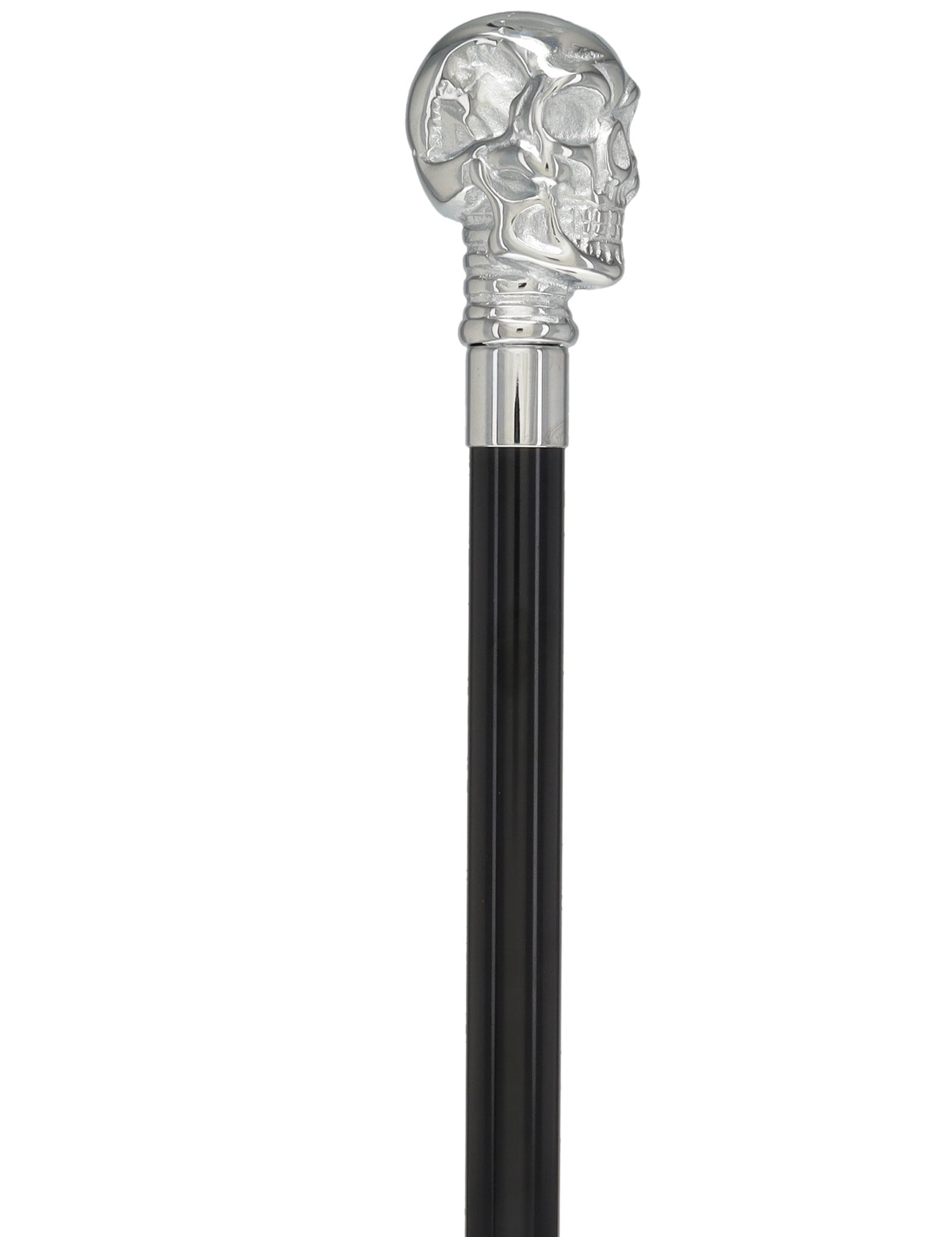 Skull Premium Chrome Brass Cane: Laser-Etched Custom Shaft