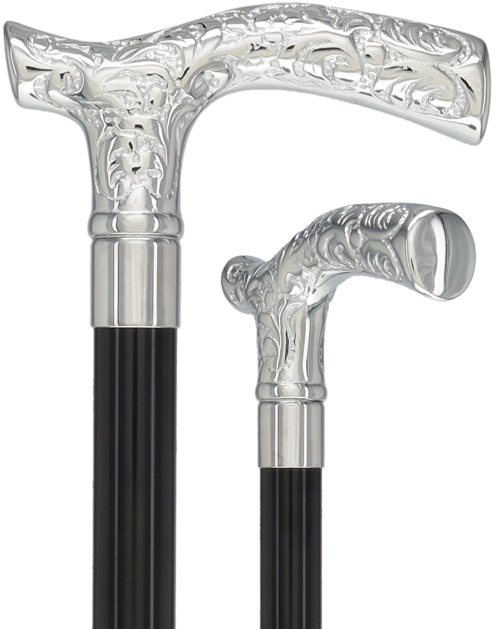 Fritz Premium Chrome Brass Cane: Laser-Etched Custom Shaft