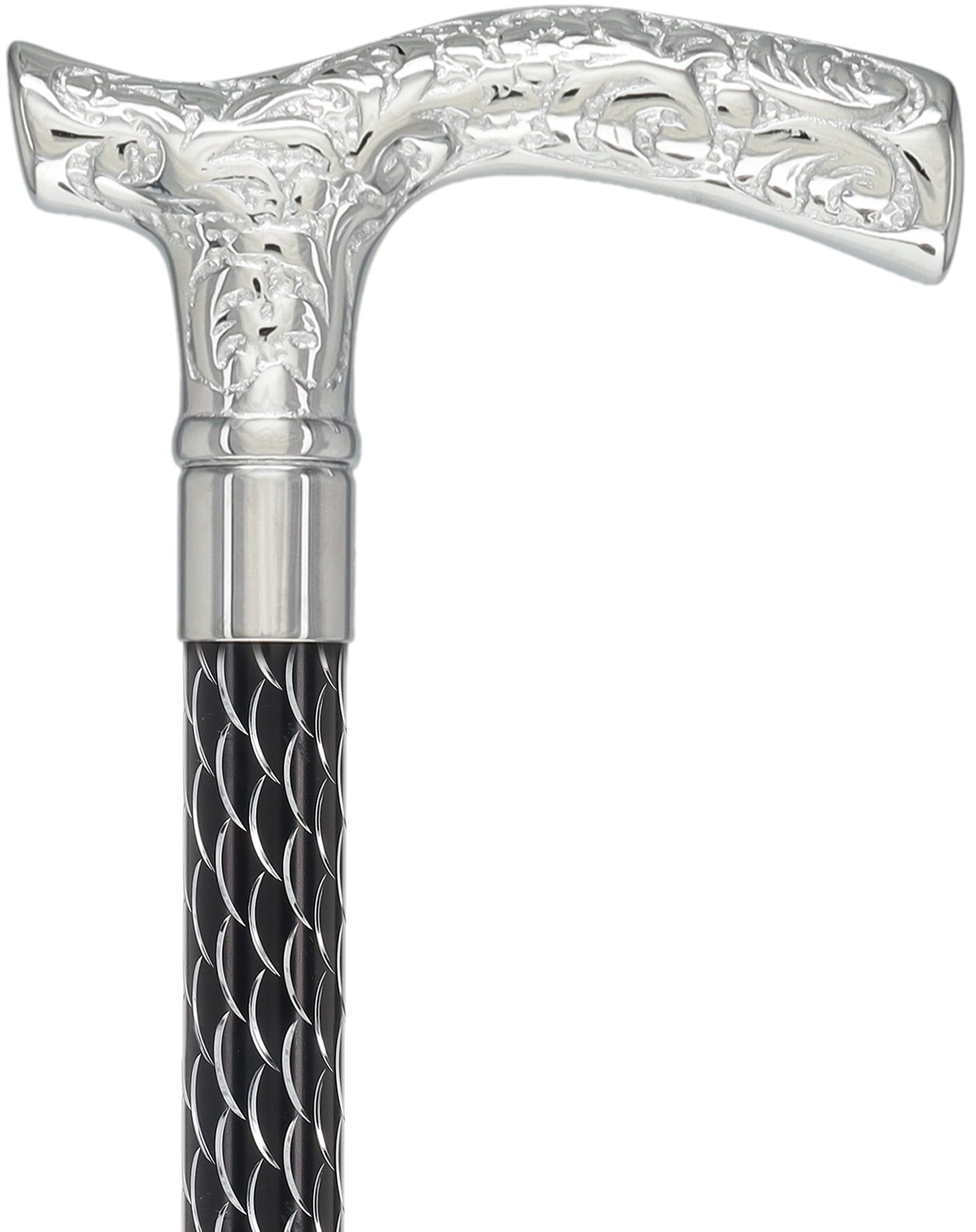 Fritz Premium Chrome Brass Cane: Laser-Etched Custom Shaft