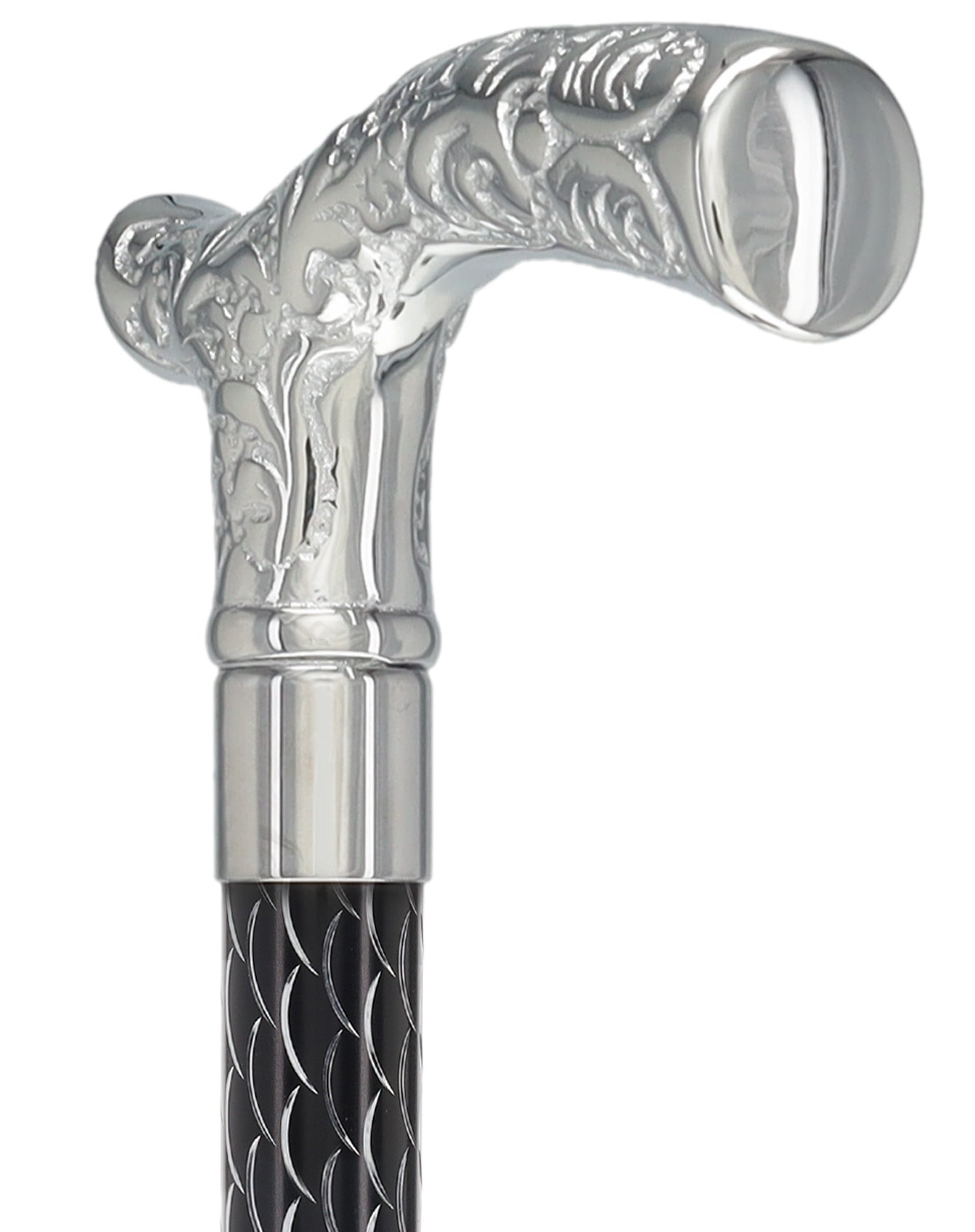 Fritz Premium Chrome Brass Cane: Laser-Etched Custom Shaft