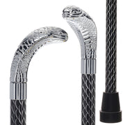 Snake Premium Chrome Brass Cane: Laser-Etched Custom Shaft