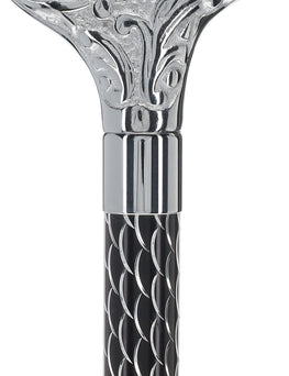 Derby Premium Chrome Brass Cane: Laser-Etched Custom Shaft