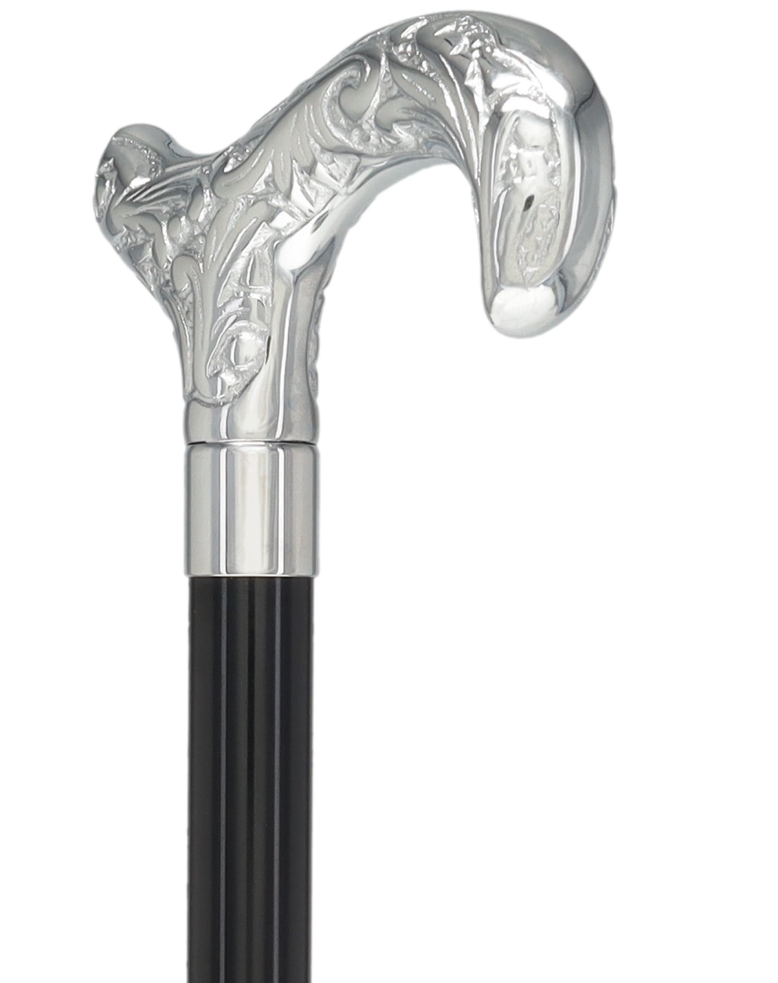 Derby Premium Chrome Brass Cane: Laser-Etched Custom Shaft