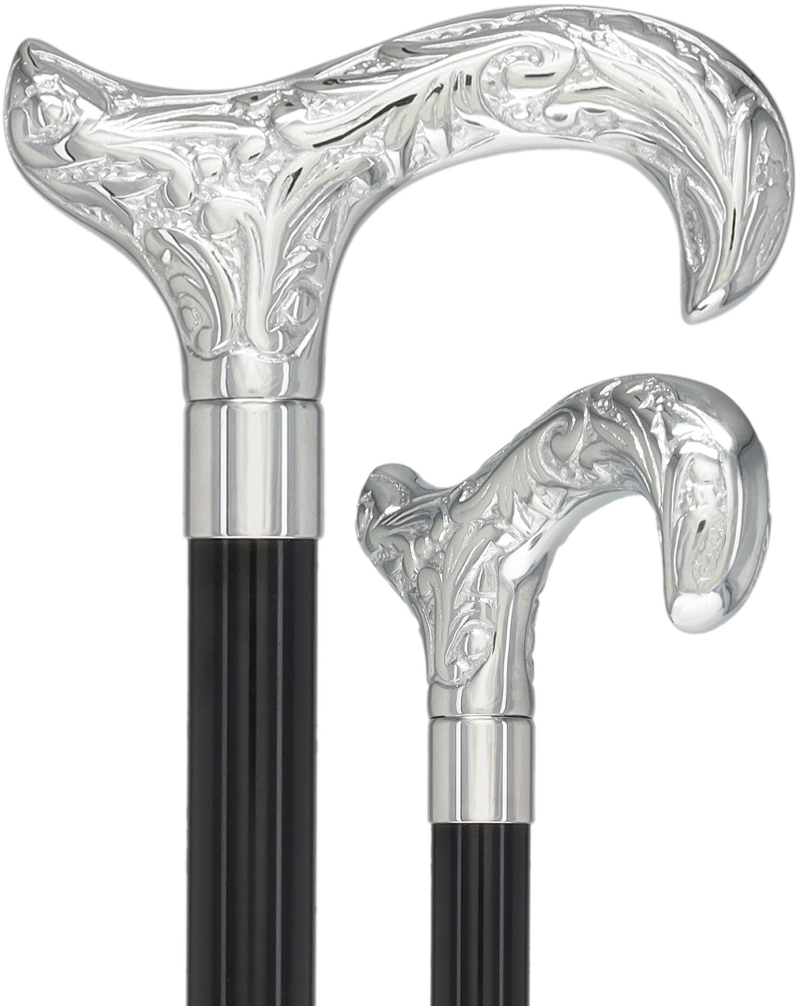 Derby Premium Chrome Brass Cane: Laser-Etched Custom Shaft