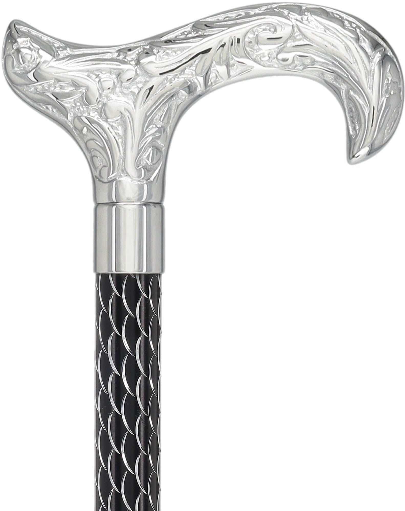 Derby Premium Chrome Brass Cane: Laser-Etched Custom Shaft