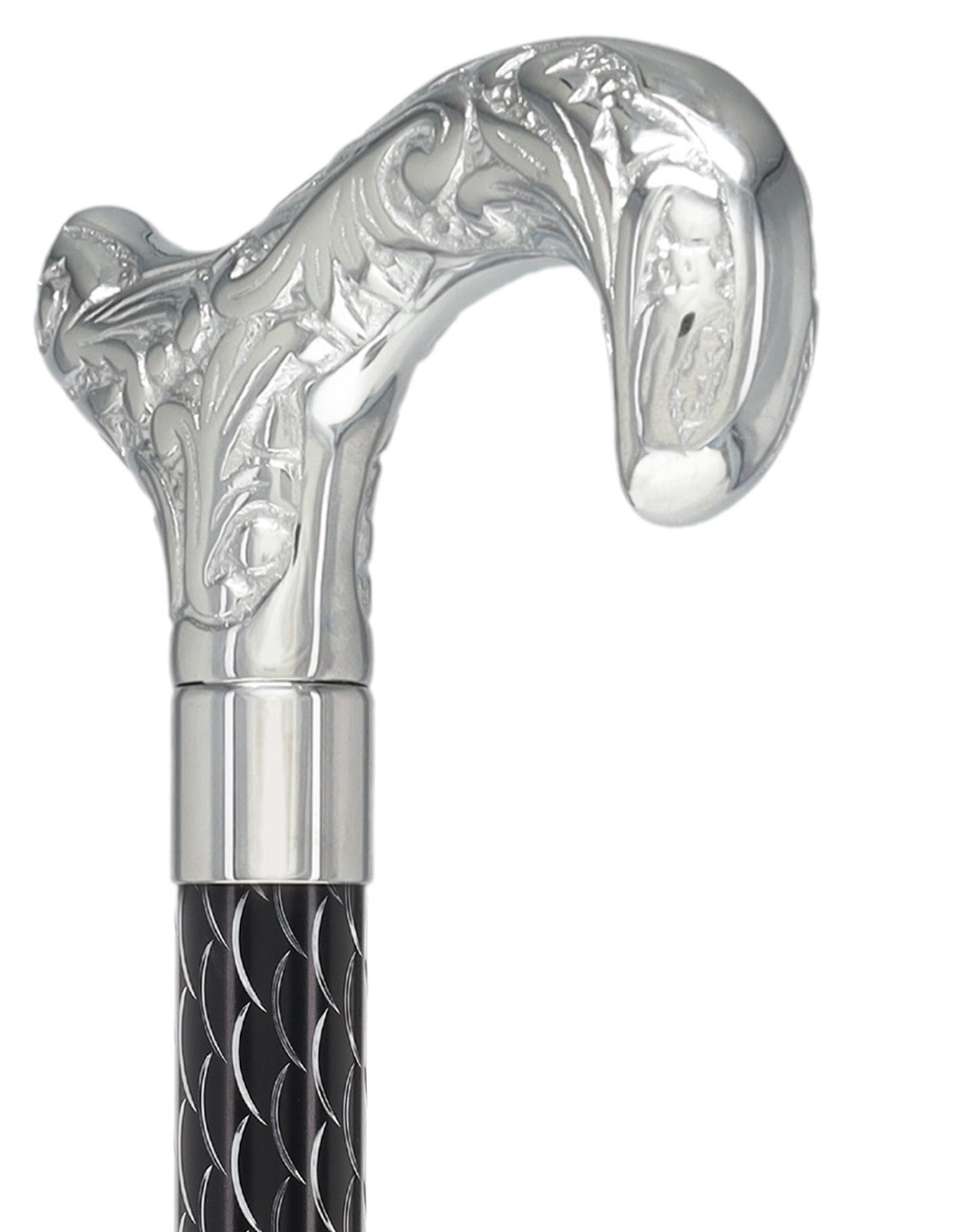Derby Premium Chrome Brass Cane: Laser-Etched Custom Shaft