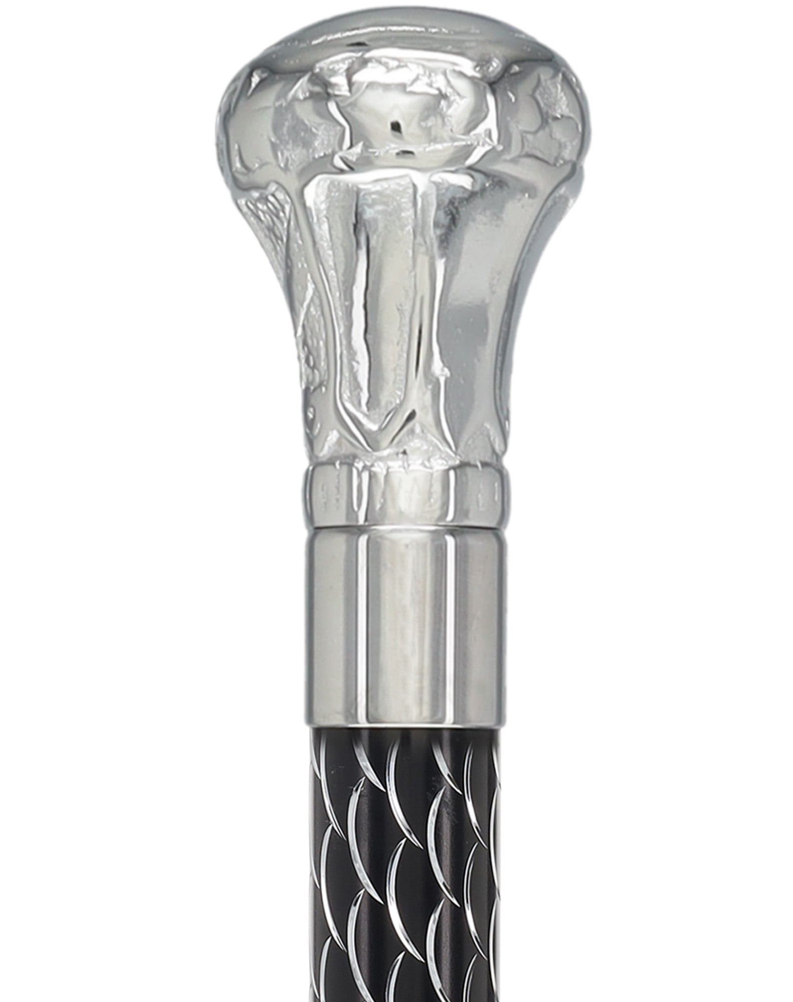 Knob Premium Chrome Brass Cane: Laser-Etched Custom Shaft