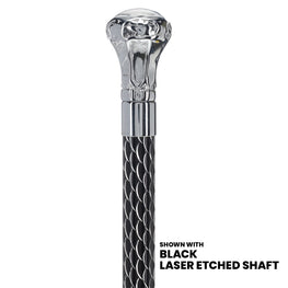 Knob Premium Chrome Brass Cane: Laser-Etched Custom Shaft