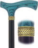 Stylish Blue Denim Fritz Cane, Sleek Black Beechwood Shaft