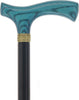 Stylish Blue Denim Fritz Cane, Sleek Black Beechwood Shaft