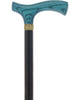 Stylish Blue Denim Fritz Cane, Sleek Black Beechwood Shaft