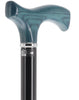 Stylish Blue Denim Fritz Cane, Sleek Black Beechwood Shaft