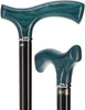 Stylish Blue Denim Fritz Cane, Sleek Black Beechwood Shaft