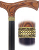 Premium Natural Ash Wood Fritz Cane, Espresso w/ Silver Collar