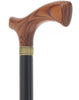 Premium Natural Ash Wood Fritz Cane, Espresso w/ Silver Collar