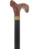 Premium Natural Ash Wood Fritz Cane, Espresso w/ Silver Collar