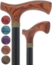 Royal Canes Classic Fritz: Wood-Stained, Pewter Collar (Standard & Slim Profiles)