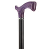 Scratch and Dent Amethyst Purple Ash Fritz Walking Cane With Black Beechwood Shaft and Silver Collar V1191