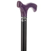 Scratch and Dent Amethyst Purple Ash Fritz Walking Cane With Black Beechwood Shaft and Silver Collar V1227