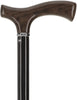 Black Ash Fritz Walking Cane With Black Beechwood Shaft and Silver Collar