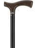 Black Ash Fritz Walking Cane With Black Beechwood Shaft and Silver Collar