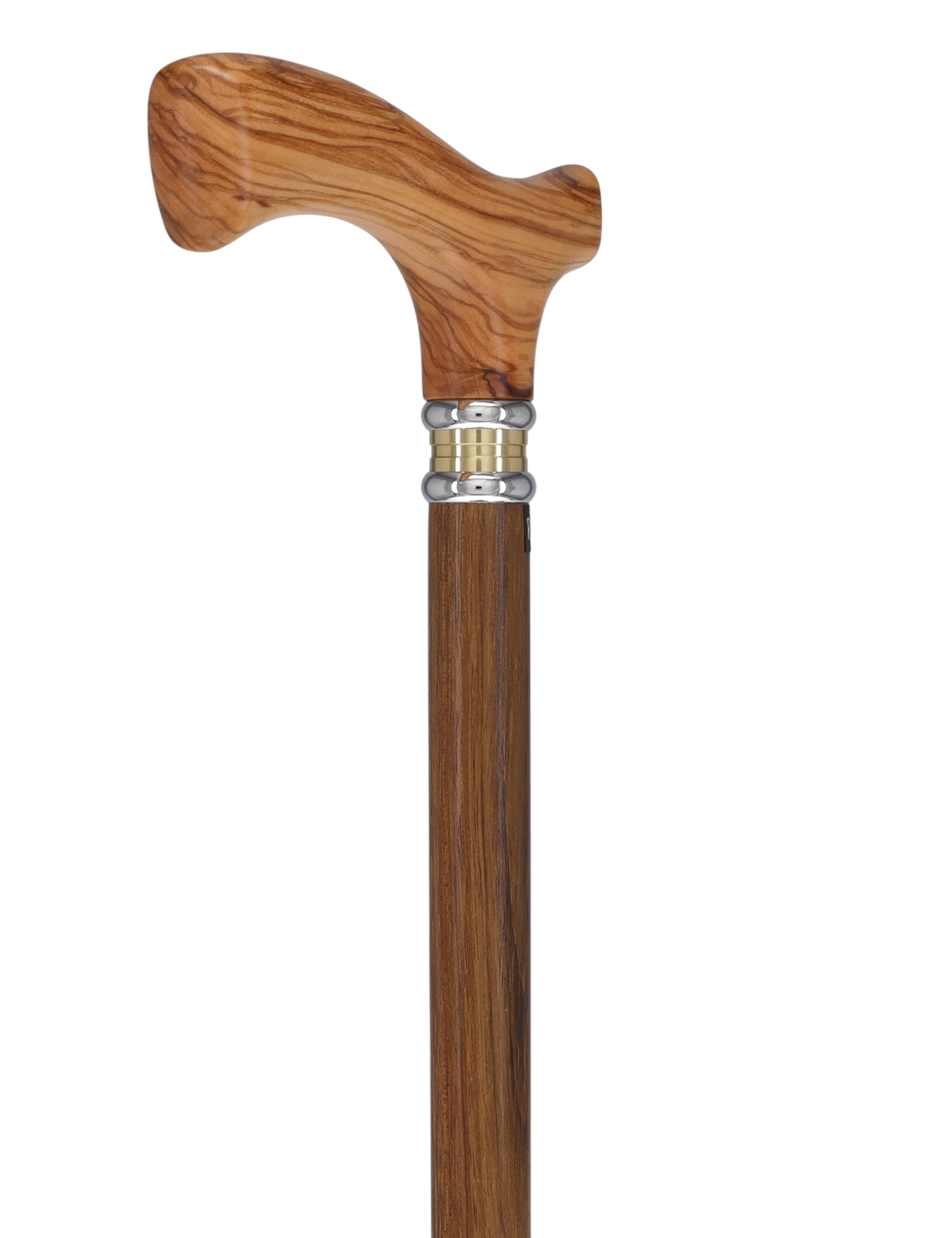 Genuine Olivewood Fritz Handle Walking Cane: Ovangkol Shaft