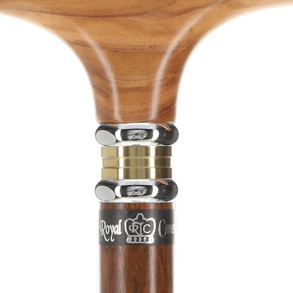 Genuine Olivewood Fritz Handle Walking Cane: Ovangkol Shaft