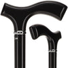 Sleek Black Fritz Walking Cane, Beechwood w/ Silver Collar