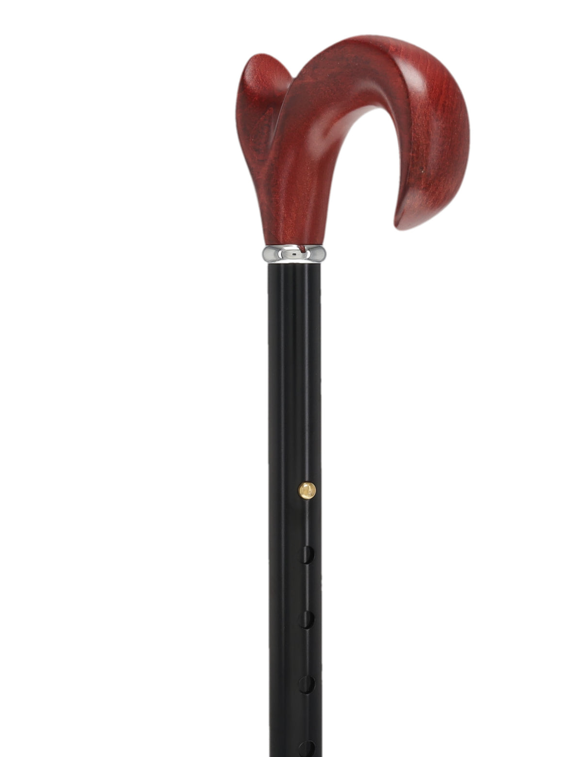 Mahogany Maple Ergonomic Cane: Folding Adjustable Black