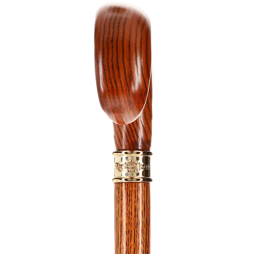 Scratch and Dent Hand-Specific Espresso Cane: Ash, Embossed Brass Collar V3133