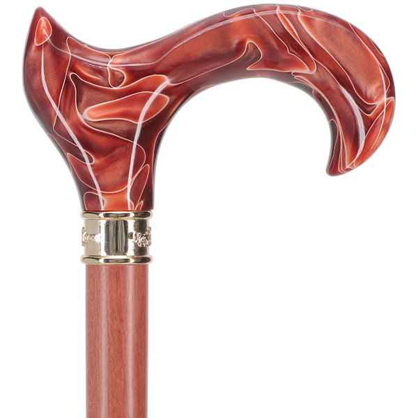 Vibrant Vivid Sunset Ergonomic Handle Walking Cane with Rosewood Shaft ...