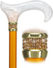 Rhinestone Designer Cane: Luxurious Golden Day Exquisite Pearlz