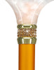 Rhinestone Designer Cane: Luxurious Golden Day Exquisite Pearlz