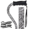 Black & White: Comfort Grip Adjustable Offset Walking Cane