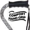 Scratch and Dent Black & White: Comfort Grip Adjustable Offset Walking Cane V2358