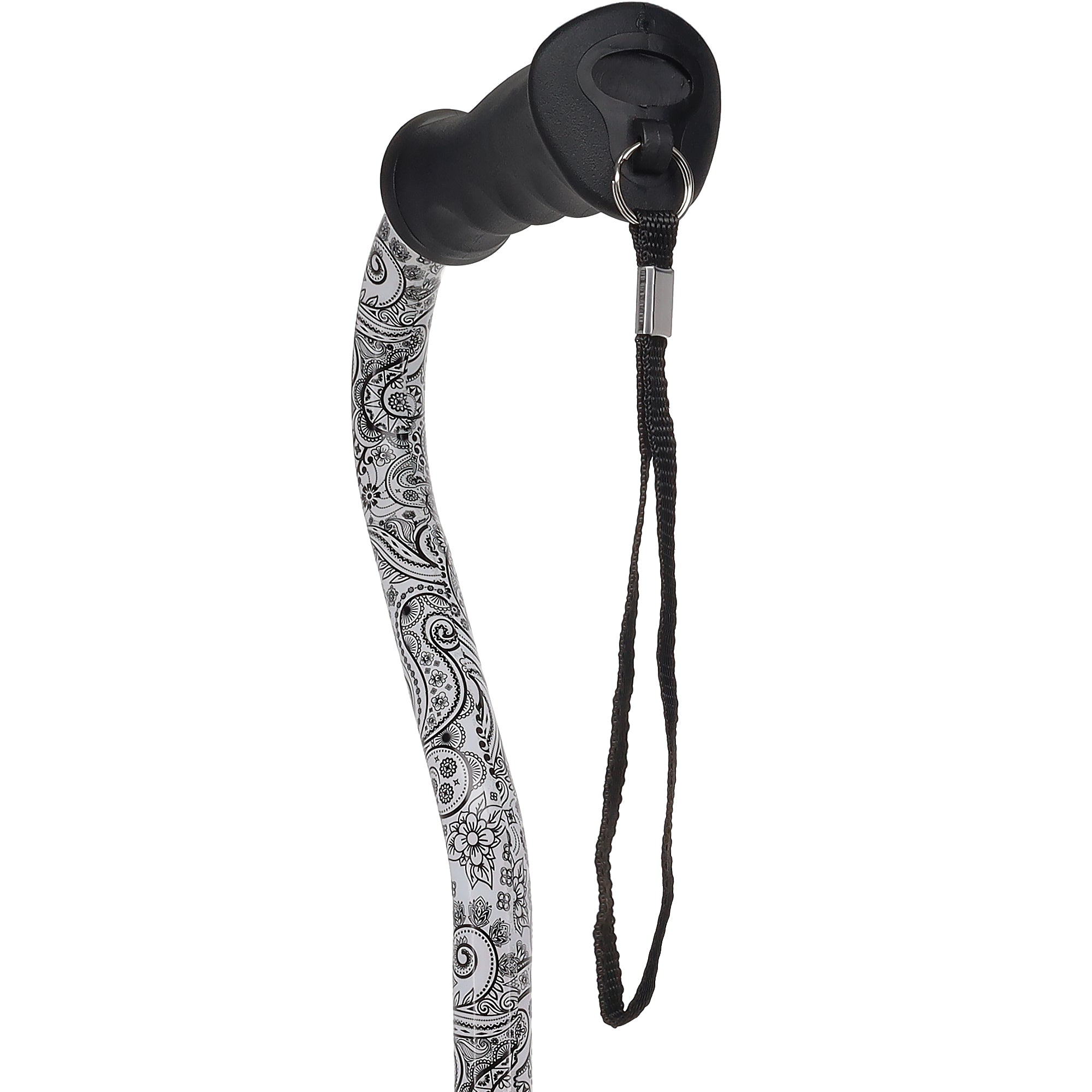 Black & White: Comfort Grip Adjustable Offset Walking Cane