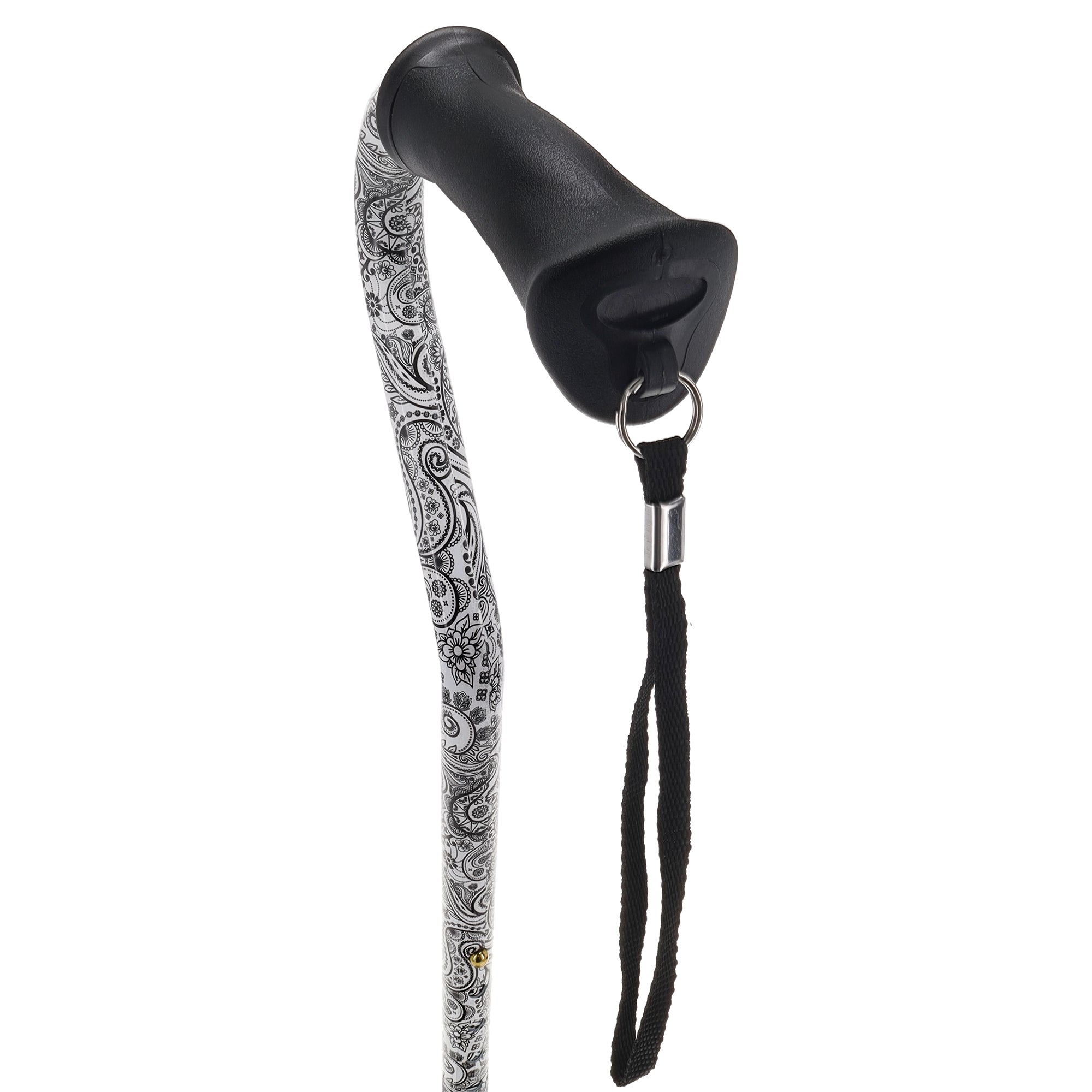Black & White: Comfort Grip Adjustable Offset Walking Cane